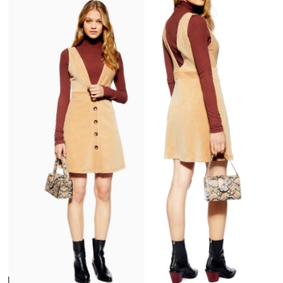 topshop cord pinafore